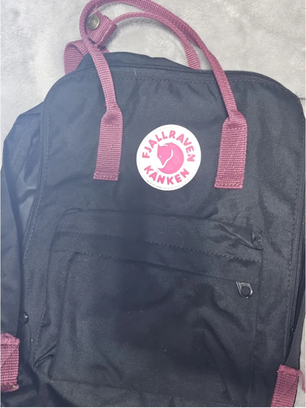 Fjallraven Kanken Backpack One Size Black and Pink